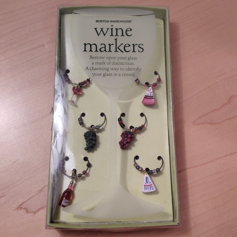 Wine Markers 6 Wine Glass Charms